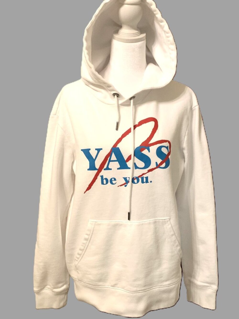 Aeropostale White Women Hoodie Long Sleeves Graphic Oversized Size S